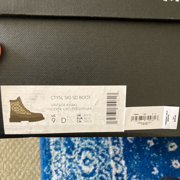 NWT COACH KHAKI SIGNATURE JACQUARD CITYSOLE BOOT main image 5